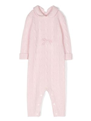 POLO RALPH LAUREN KIDS grenouillère en maille torsadée - Rose