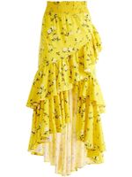 alice + olivia jupe Cristina longue à fleurs - Jaune