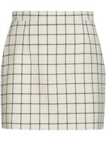 Marni minijupe en laine à carreaux - Blanc