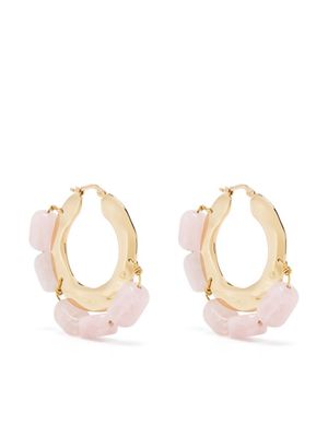 Jil Sander créoles serties de cristaux - Rose