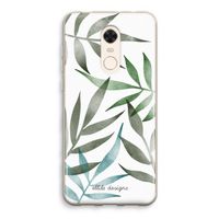 Tropical watercolor leaves: Xiaomi Redmi 5 Transparant Hoesje