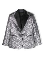 Dolce & Gabbana Kids blazer ajusté en lamé - Gris - thumbnail