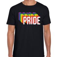 Bellatio Decorations Pride regenboog - LGBTQ - t-shirt - zwart - voor heren - mannen