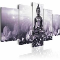 Schilderij - Elegante Inspiratie , boeddha , grijs , 5 luik - thumbnail