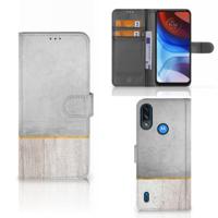 Motorola Moto E7i Power | E7 Power | Book Style Case | Wood Concrete