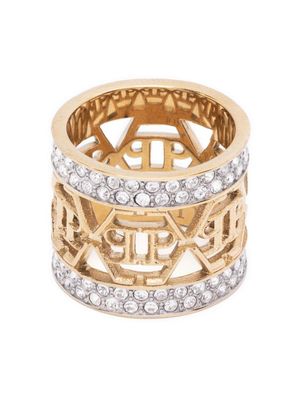 Philipp Plein bague à design hexagonal - Or