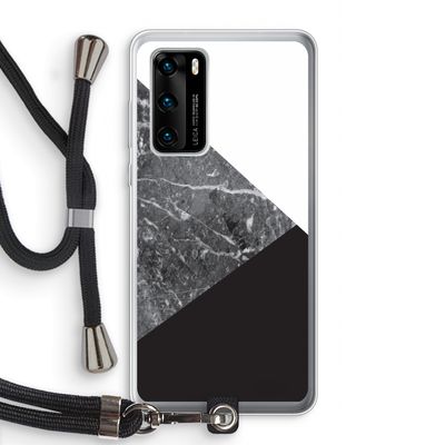 Combinatie marmer: Huawei P40 Transparant Hoesje met koord