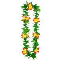 Toppers in concert - Hawaii krans/slinger - Tropische kleuren mix groen/geel - Bloemen hals slingers