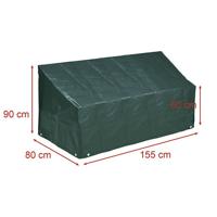 Buitenbank/tuinmeubel beschermhoes - groen - polyester - waterafstotend - 159 x 76 x 89 cm