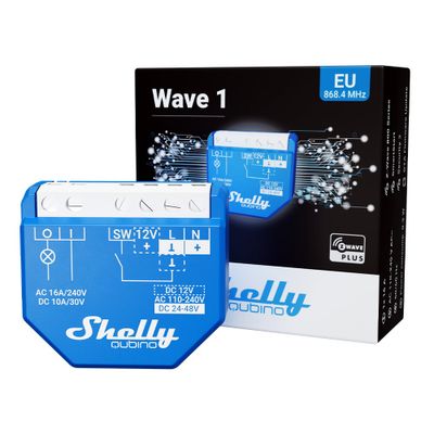 Shelly Qubino Wave 1 elektrische schakelaar Slimme schakelaar Blauw