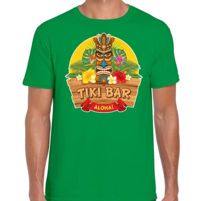 Hawaii party feestkleding t-shirt - tiki bar Aloha - voor heren - groen - verkleedkleding Hawaii party feestkleding t-shirt - tiki bar Aloha - voor heren - groen - verkleedkleding