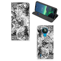 Mobiel BookCase Nokia 1.4 Skulls Angel - thumbnail