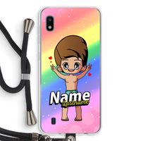 Chibi Maker man: Samsung Galaxy A10 Transparant Hoesje met koord
