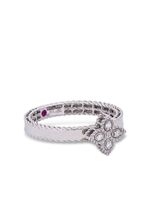 Roberto Coin bague Princess Flower en or blanc 18ct sertie de diamants - Argent