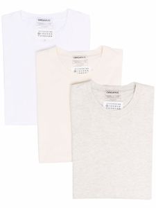 Maison Margiela lot de trois t-shirts en coton biologique - Tons neutres