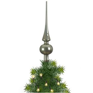 Kerstboom glazen piek bruin glans 26 cm