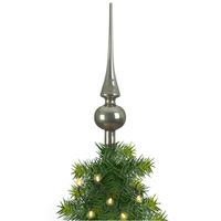 Kerstboom glazen piek bruin glans 26 cm