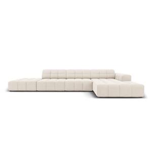 Cosmopolitan Design Chicago Hoekbank met Chaise Longue Rechts - Links Open - Velvet - Crème