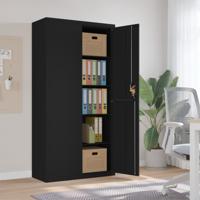 Archiefkast 90x40x180 cm staal zwart