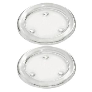 2x Ronde kaarsenhouders/kaars onderzetters van glas 11 cm