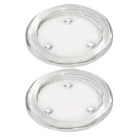 2x Ronde kaarsenhouders/kaars onderzetters van glas 11 cm