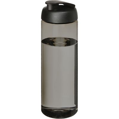 Sport bidon Hi-eco gerecycled kunststof - drinkfles/waterfles - donkergrijs/zwart - 850 ml