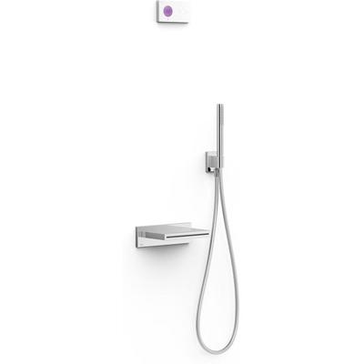 Badkraan Tres Shower Technology | Inbouw | Thermostaatkraan | Incl.Inbouwdeel | Waterval uitloop | 2-weg | Vierkant | Chroom