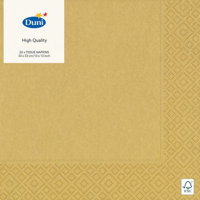 Servetten Gold 3-laags tissue 33 x 33 cm - Duni