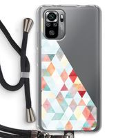 Gekleurde driehoekjes pastel: Xiaomi Redmi Note 10S Transparant Hoesje met koord