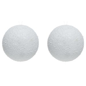 3x Sneeuwdecoratie grote witte sneeuwballen 14 cm