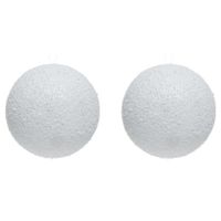 3x Sneeuwdecoratie grote witte sneeuwballen 14 cm - thumbnail