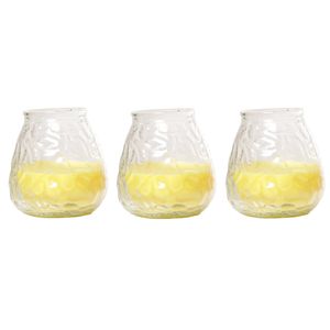 Citronella lowboy tafelkaars - 3x - 10 cm - 40 branduren - citrusgeur