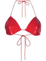 Nuè brassière Jade à sequins - Rouge - thumbnail