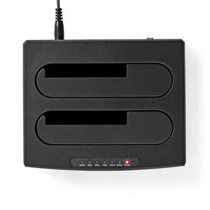 Nedis Docking Station voor Harde Schijf | USB 3.2 Gen1 | USB Type-A | 2 Schijven | 2.5 / 3.5 " | USB 3.2 Gen1 | Docking | Desktop - HDDUDB3210BK