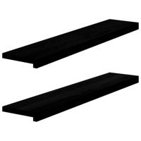 VidaXL Vensterbanken 2 st 100x20x2 cm massief eikenhout donkerbruin