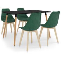 vidaXL 5-delige Eethoek donkergroen - thumbnail