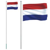 vidaXL Vlag met vlaggenmast Nederland 6,23 m aluminium - thumbnail