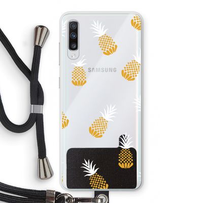 Ananasjes: Samsung Galaxy A70 Transparant Hoesje met koord
