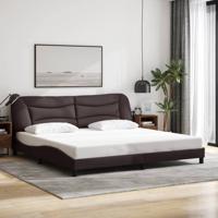 Bedframe zonder matras "Hvar" stof donkerbruin 200x200 cm