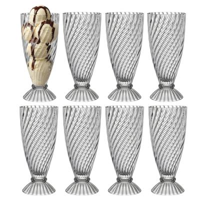 Alessandro ijscoupe Hawaii - 8x stuks - glas - kristal - 360 ml - 18 x 8 cm - ijs glazen