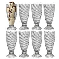 Alessandro ijscoupe Hawaii - 8x stuks - glas - kristal - 360 ml - 18 x 8 cm - ijs glazen