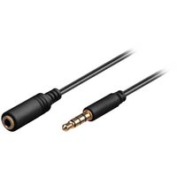 goobay Hoofdtelefoon en audio AUX verlengkabel, 4-pin 3.5mm slim verlengkabel 3 meter