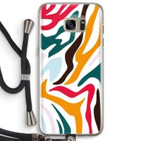 Colored Zebra: Samsung Galaxy S7 Edge Transparant Hoesje met koord Colored Zebra: Samsung Galaxy S7 Edge Transparant Hoesje met koord