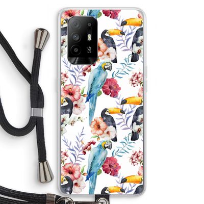 Bloemen tukan: Oppo A95 5G Transparant Hoesje met koord
