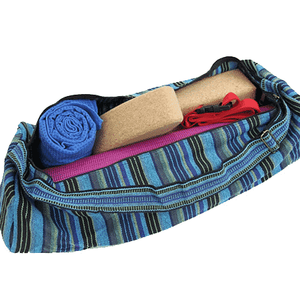 Yogamat Tas Katoen Blauw Gestreept