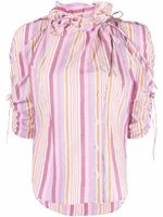 ISABEL MARANT chemise rayée à col volanté - Rose