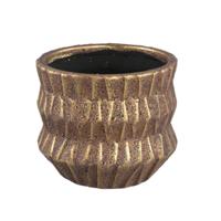 PTMD bloempot izra s bronskleurig/goudkleurig 12 cm | 12 stuks