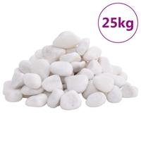 VidaXL Kiezelstenen gepolijst 2-5 cm 25 kg wit