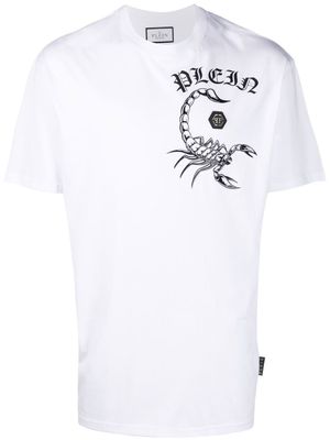Philipp Plein t-shirt à logo poitrine imprimé - Blanc