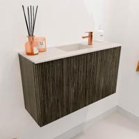 Toiletmeubel Mondiaz Joya Dlux | 70 cm | Meubelkleur Shadow | Faye wastafel Meli Wasbak Midden | 1 kraangat